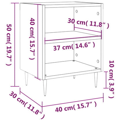 Comodino Bianco Lucido 40x30x50 cm in Legno Multistrato - homemem39