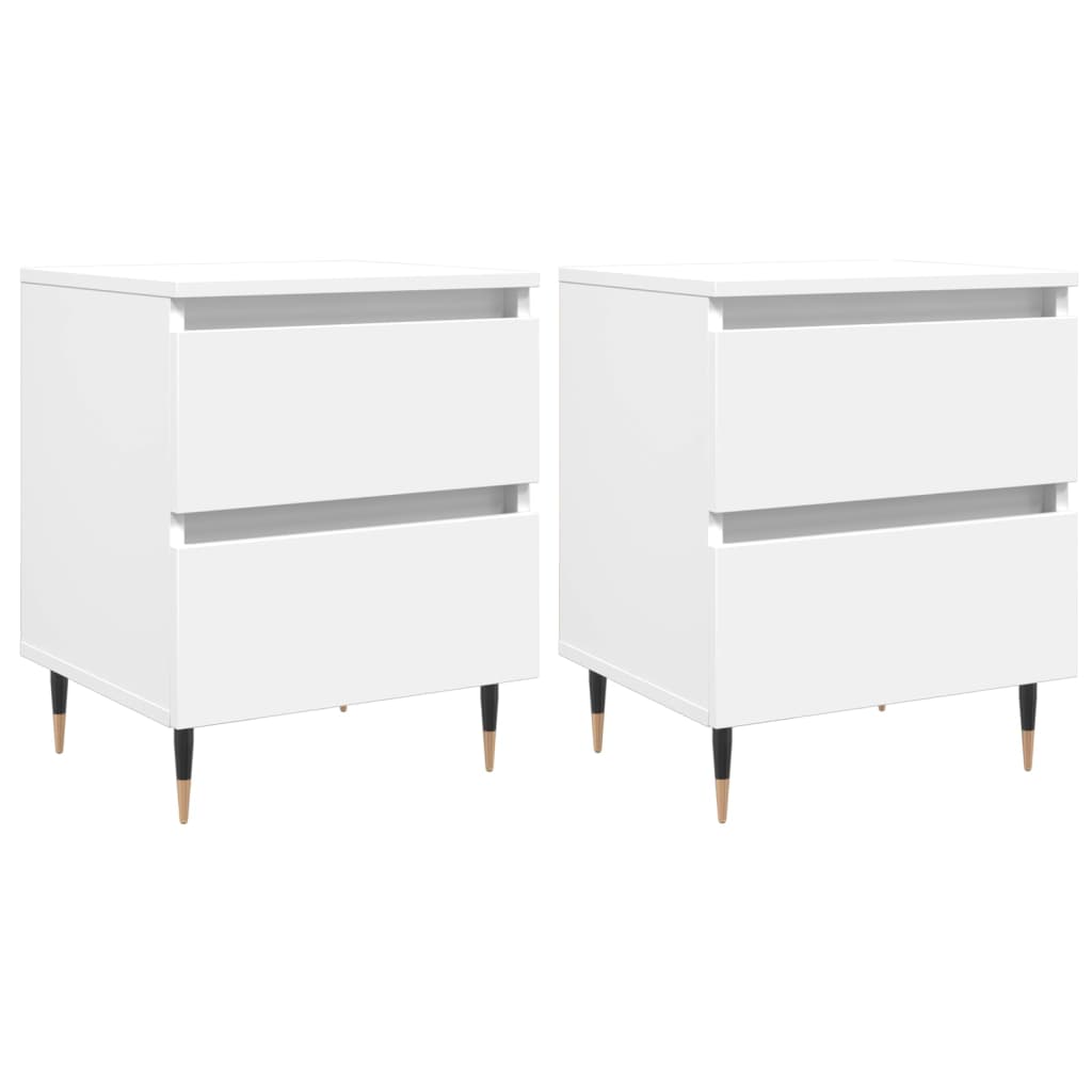 Comodini 2pz Bianchi 40x35x50 cm in Legno Multistrato - homemem39