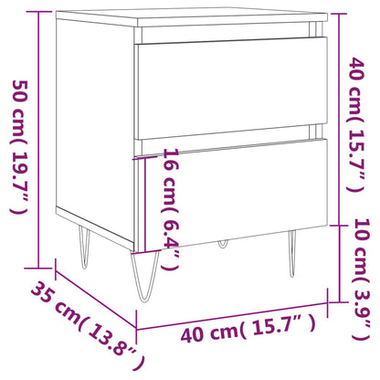 Comodini 2pz Neri 40x35x50 cm in Legno Multistrato - homemem39