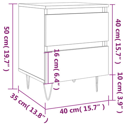 Comodino Bianco Lucido 40x35x50 cm in Legno Multistrato - homemem39