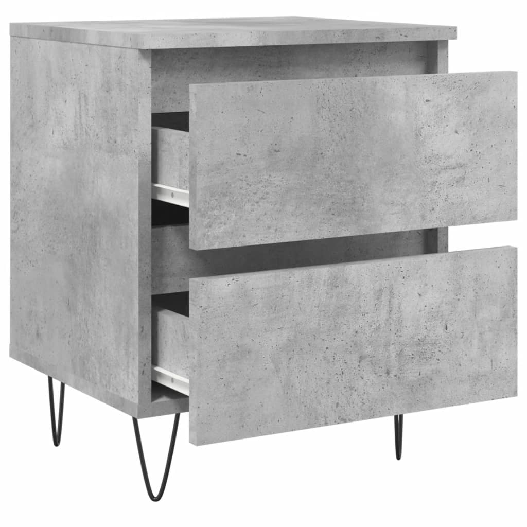 Comodino Grigio Cemento 40x35x50 cm in Legno Multistrato - homemem39