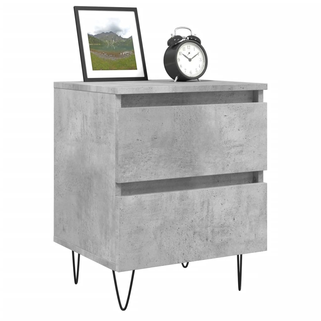 Comodini 2pz Grigio Cemento 40x35x50 cm in Legno Multistrato - homemem39