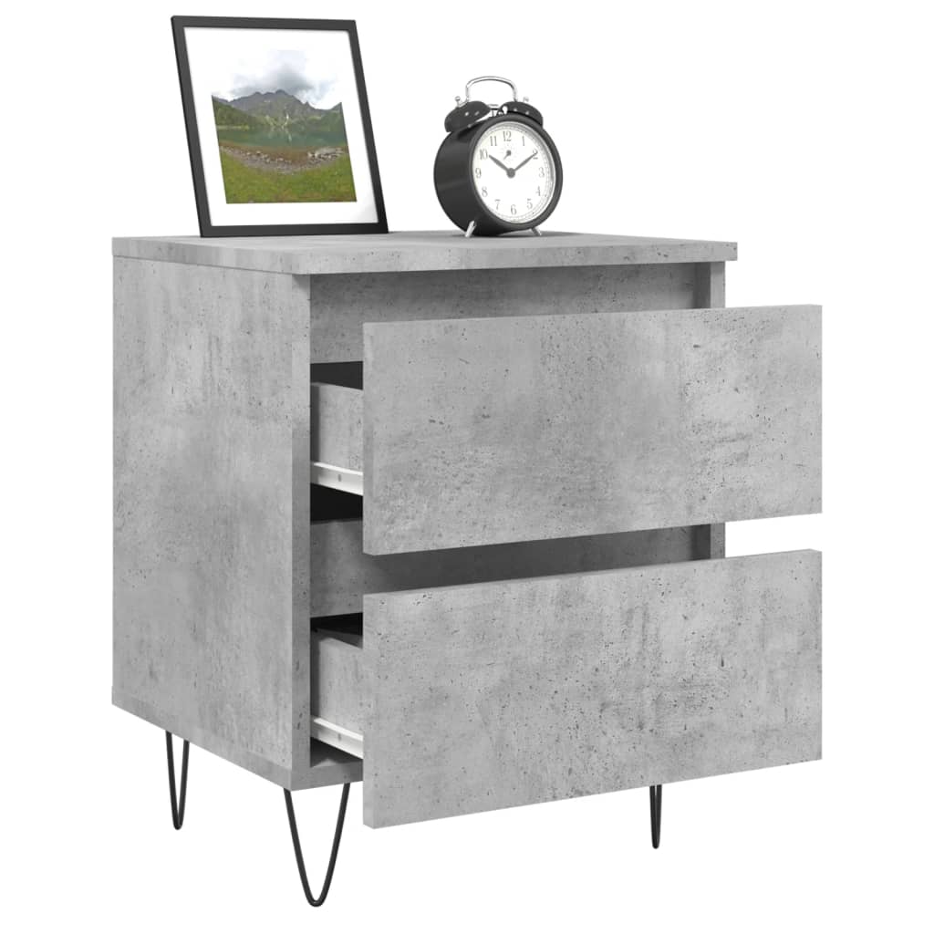 Comodini 2pz Grigio Cemento 40x35x50 cm in Legno Multistrato - homemem39