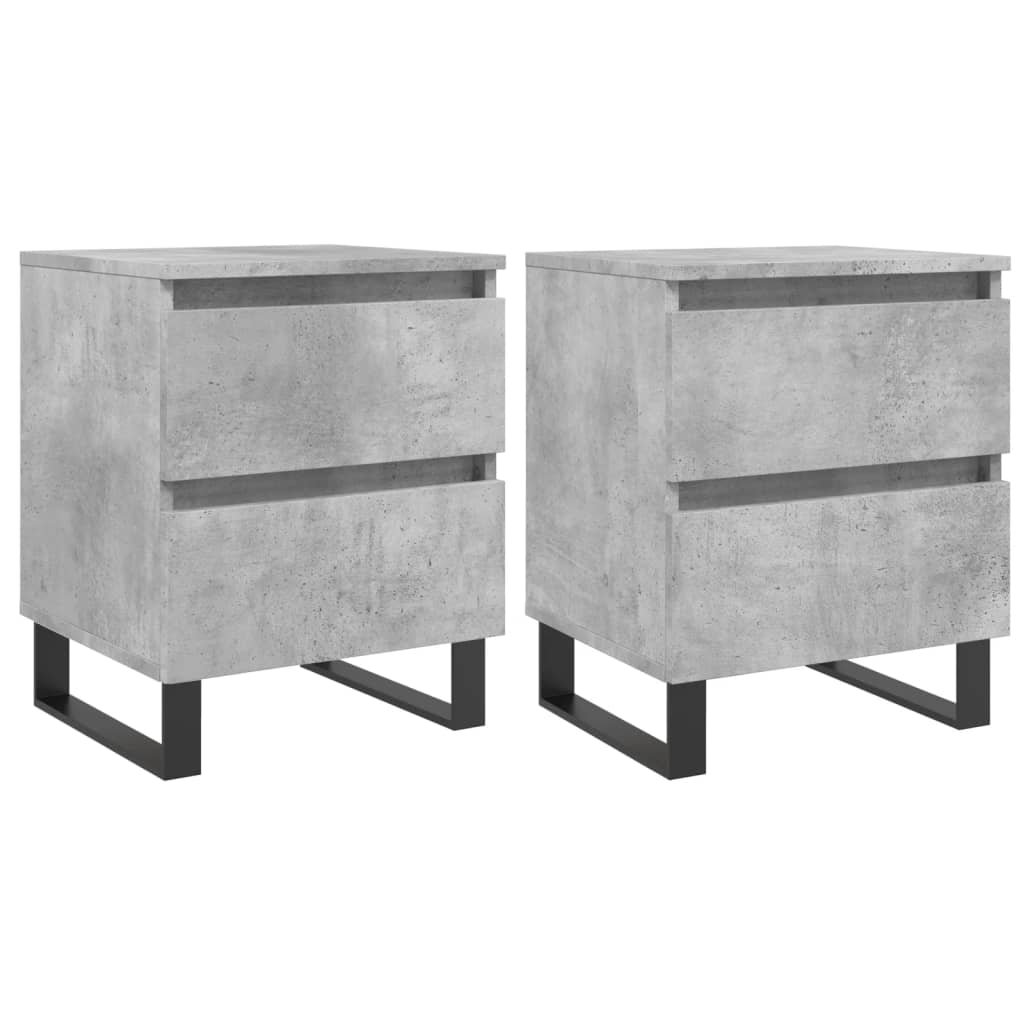 Comodini 2pz Grigio Cemento 40x35x50 cm in Legno Multistrato - homemem39