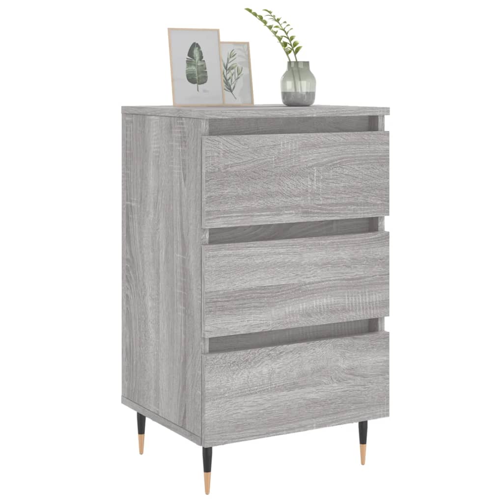 Comodini 2pz Grigio Sonoma 40x35x69 cm in Legno Multistrato - homemem39