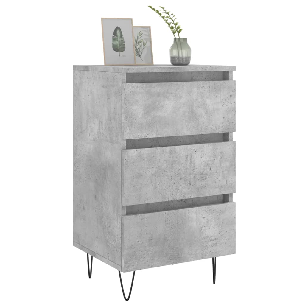 Comodini 2 pz Grigio Cemento 40x35x69 cm in Legno Multistrato - homemem39