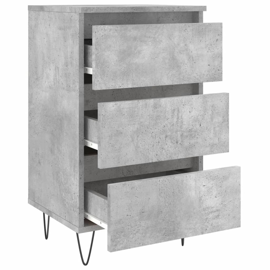 Comodini 2 pz Grigio Cemento 40x35x69 cm in Legno Multistrato - homemem39