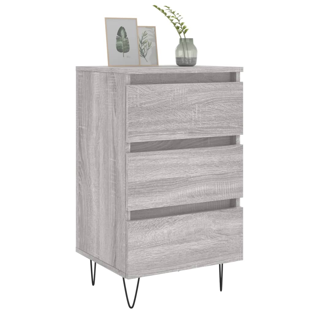 Comodino Grigio Sonoma 40x35x69 cm in Legno Multistrato - homemem39