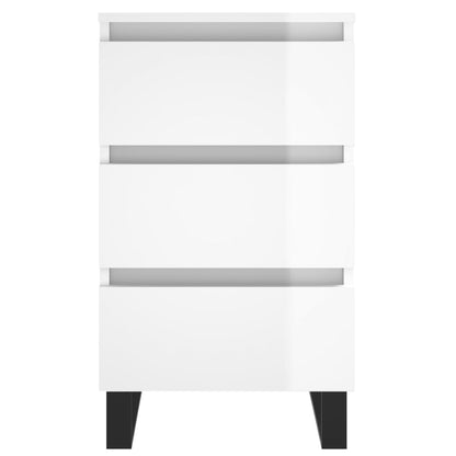 Comodini 2 pz Bianco Lucido 40x35x69 cm in Legno Multistrato - homemem39