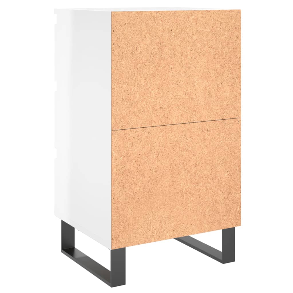 Comodini 2 pz Bianco Lucido 40x35x69 cm in Legno Multistrato - homemem39