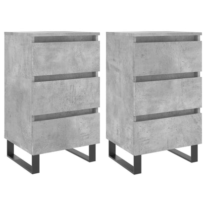 Comodini 2 pz Grigio Cemento 40x35x69 cm in Legno Multistrato - homemem39