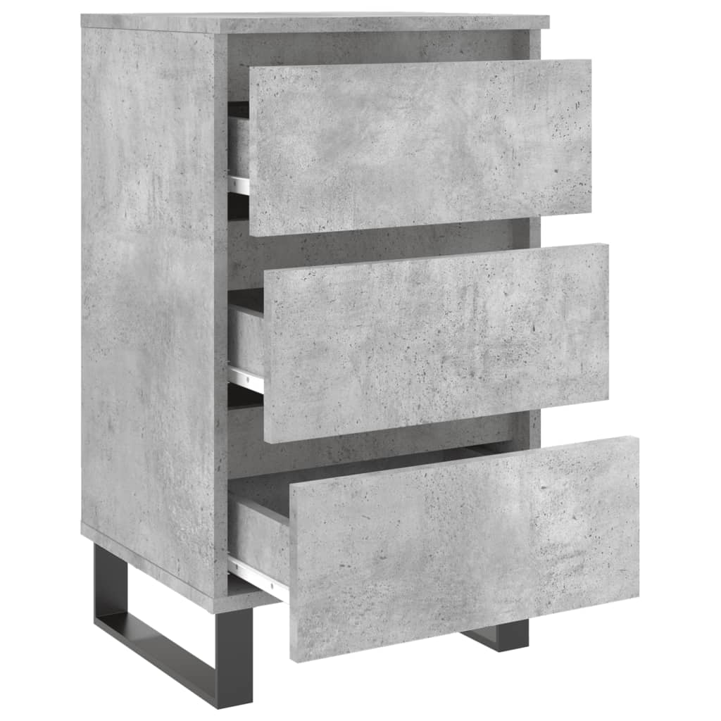 Comodini 2 pz Grigio Cemento 40x35x69 cm in Legno Multistrato - homemem39