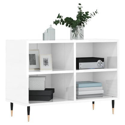 Mobile Porta TV Bianco Lucido 69,5x30x50cm in Legno Multistrato - homemem39