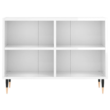 Mobile Porta TV Bianco Lucido 69,5x30x50cm in Legno Multistrato - homemem39