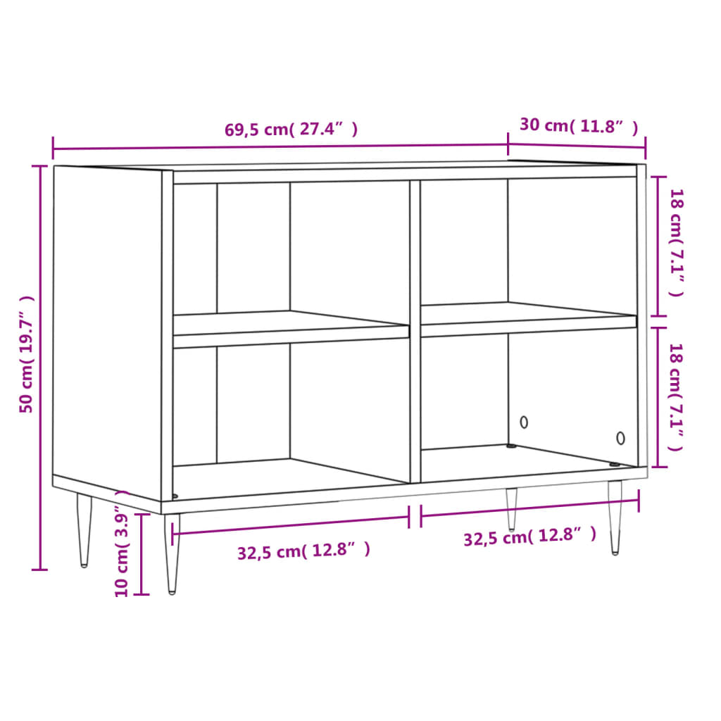 Mobile Porta TV Rovere Sonoma 69,5x30x50cm in Legno Multistrato - homemem39