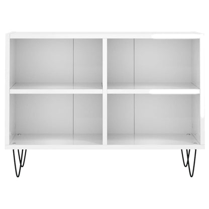 Mobile Porta TV Bianco Lucido 69,5x30x50cm in Legno Multistrato - homemem39