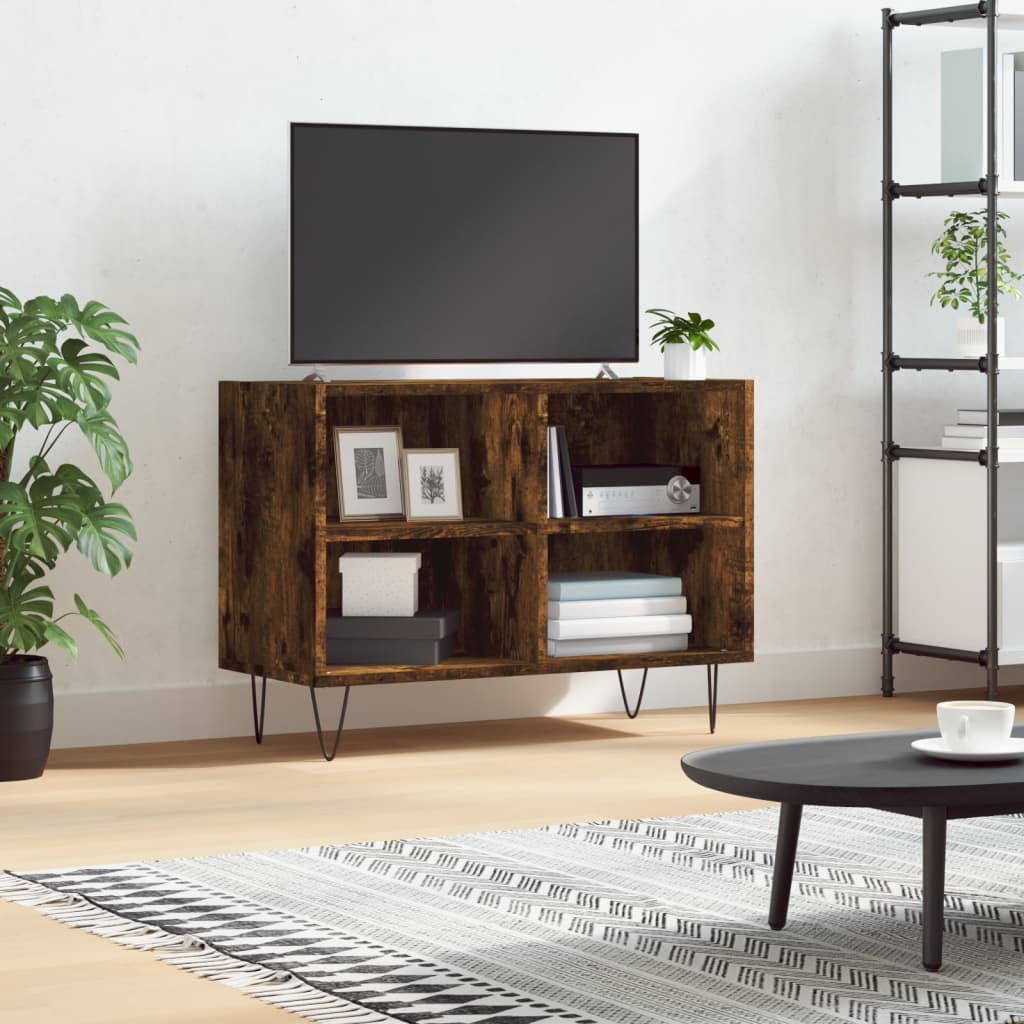 Mobile Porta TV Rovere Fumo 69,5x30x50 cm in Legno Multistrato - homemem39