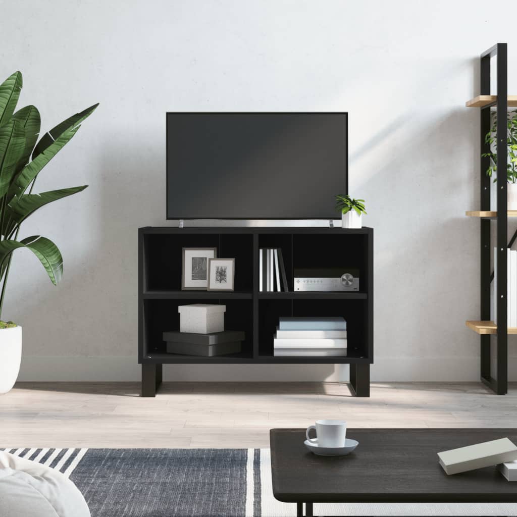 Mobile Porta TV Nero 69,5x30x50 cm in Legno Multistrato - homemem39