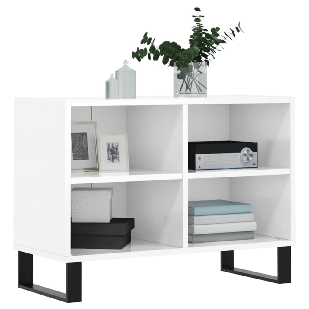 Mobile Porta TV Bianco Lucido 69,5x30x50cm in Legno Multistrato - homemem39