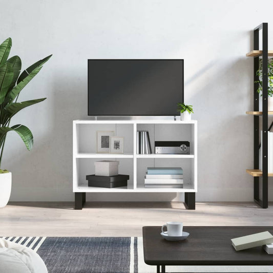 Mobile Porta TV Bianco Lucido 69,5x30x50cm in Legno Multistrato - homemem39