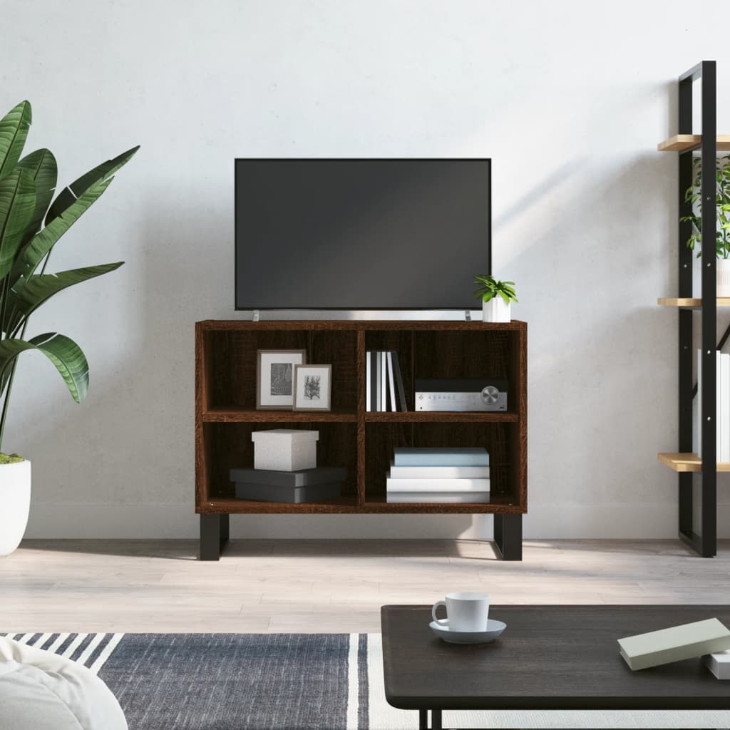 Mobile Porta TV Rovere Marrone 69,5x30x50 cm Legno Multistrato - homemem39