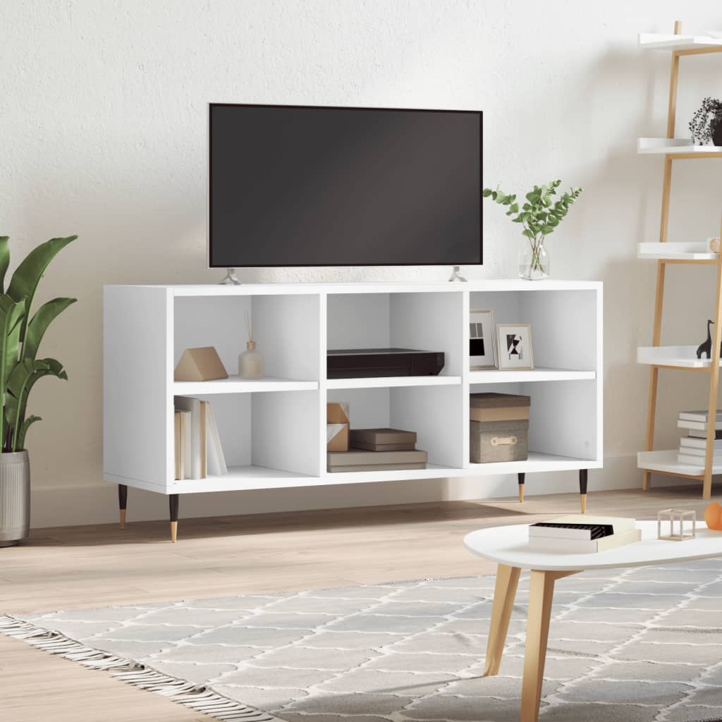 Mobile Porta TV Bianco 103,5x30x50 cm in Legno Multistrato - homemem39