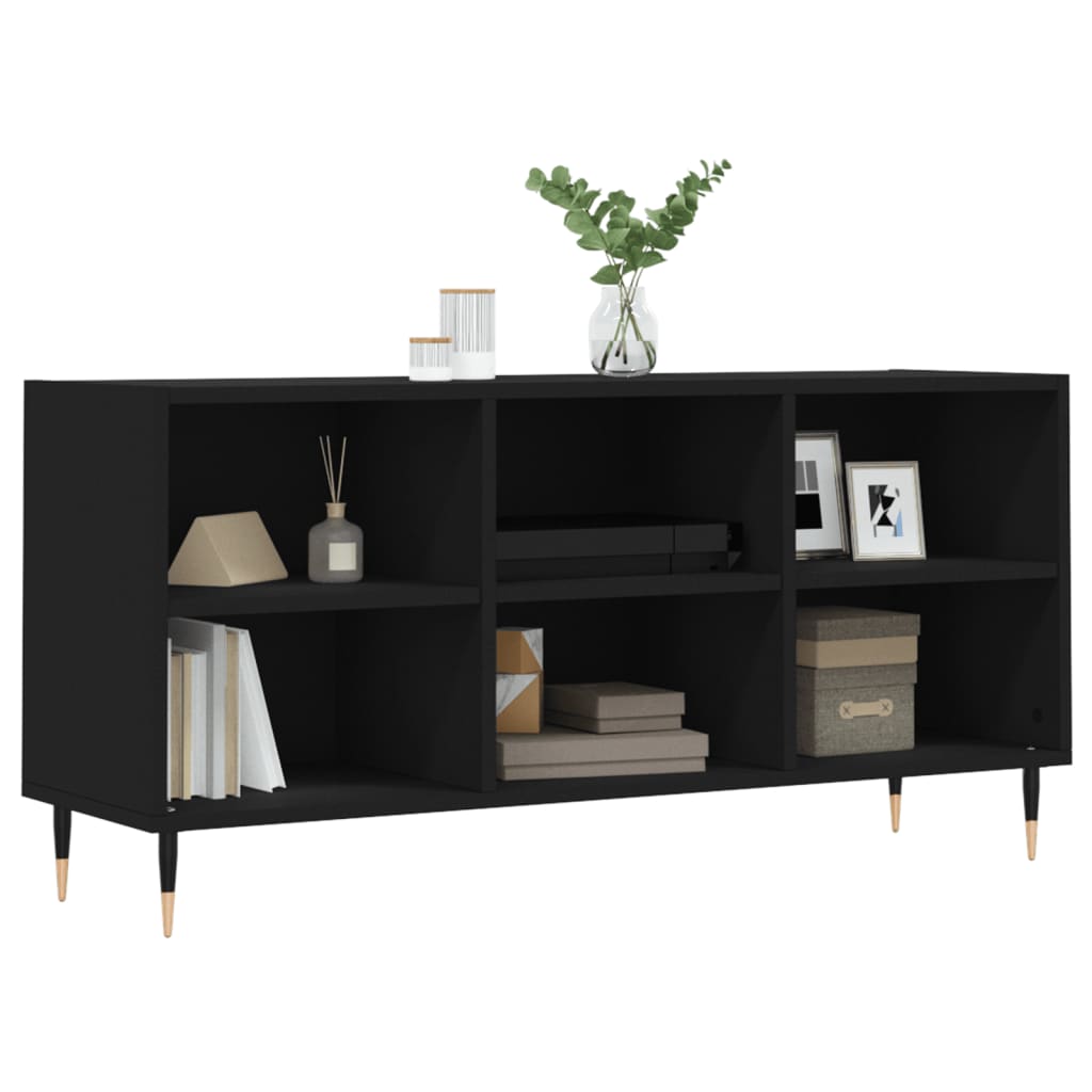 Mobile Porta TV Nero 103,5x30x50 cm in Legno Multistrato - homemem39