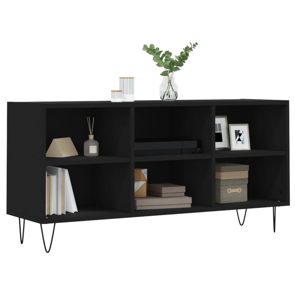 Mobile Porta TV Nero 103,5x30x50 cm in Legno Multistrato - homemem39