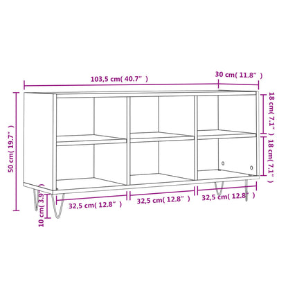 Mobile Porta TV Nero 103,5x30x50 cm in Legno Multistrato - homemem39