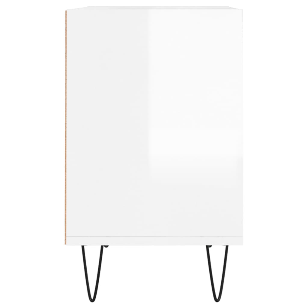 Mobile Porta TV Bianco Lucido 103,5x30x50 cm Legno Multistrato - homemem39