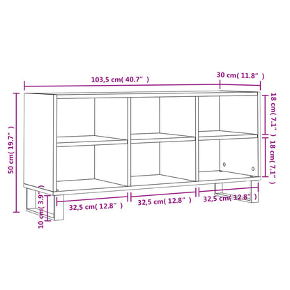 Mobile Porta TV Rovere Sonoma 103,5x30x50 cm Legno Multistrato - homemem39