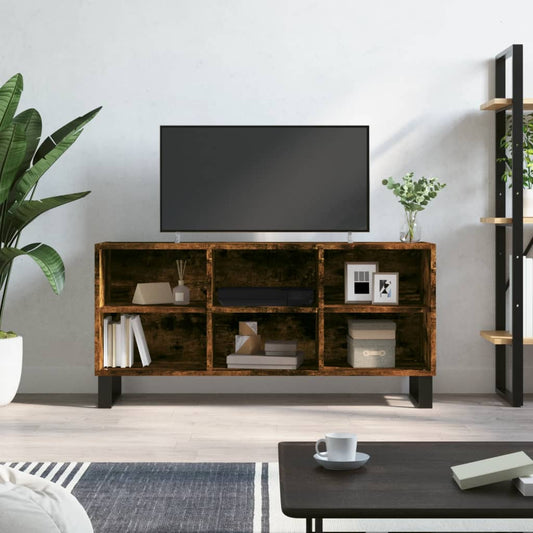 Mobile Porta TV Rovere Fumo 103,5x30x50 cm in Legno Multistrato - homemem39