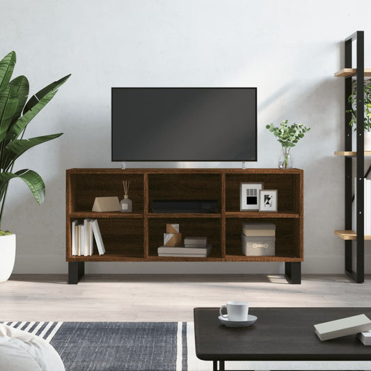 Mobile Porta TV Rovere Marrone 103,5x30x50 cm Legno Multistrato - homemem39