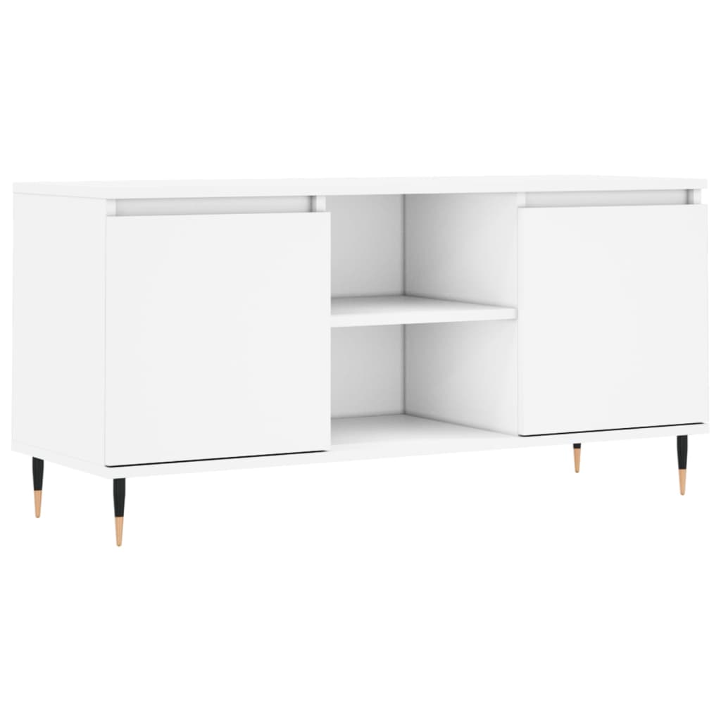 Mobile Porta TV Bianco 104x35x50 cm in Legno Multistrato - homemem39