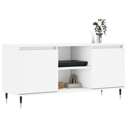 Mobile Porta TV Bianco 104x35x50 cm in Legno Multistrato - homemem39