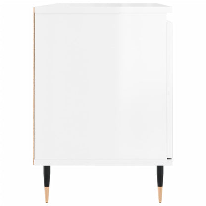 Mobile Porta TV Bianco Lucido 104x35x50 cm in Legno Multistrato - homemem39