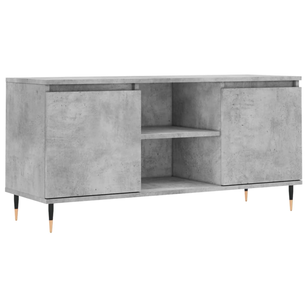 Mobile Porta TV Grigio Cemento 104x35x50cm in Legno Multistrato - homemem39