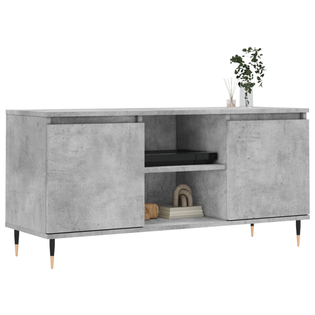 Mobile Porta TV Grigio Cemento 104x35x50cm in Legno Multistrato - homemem39