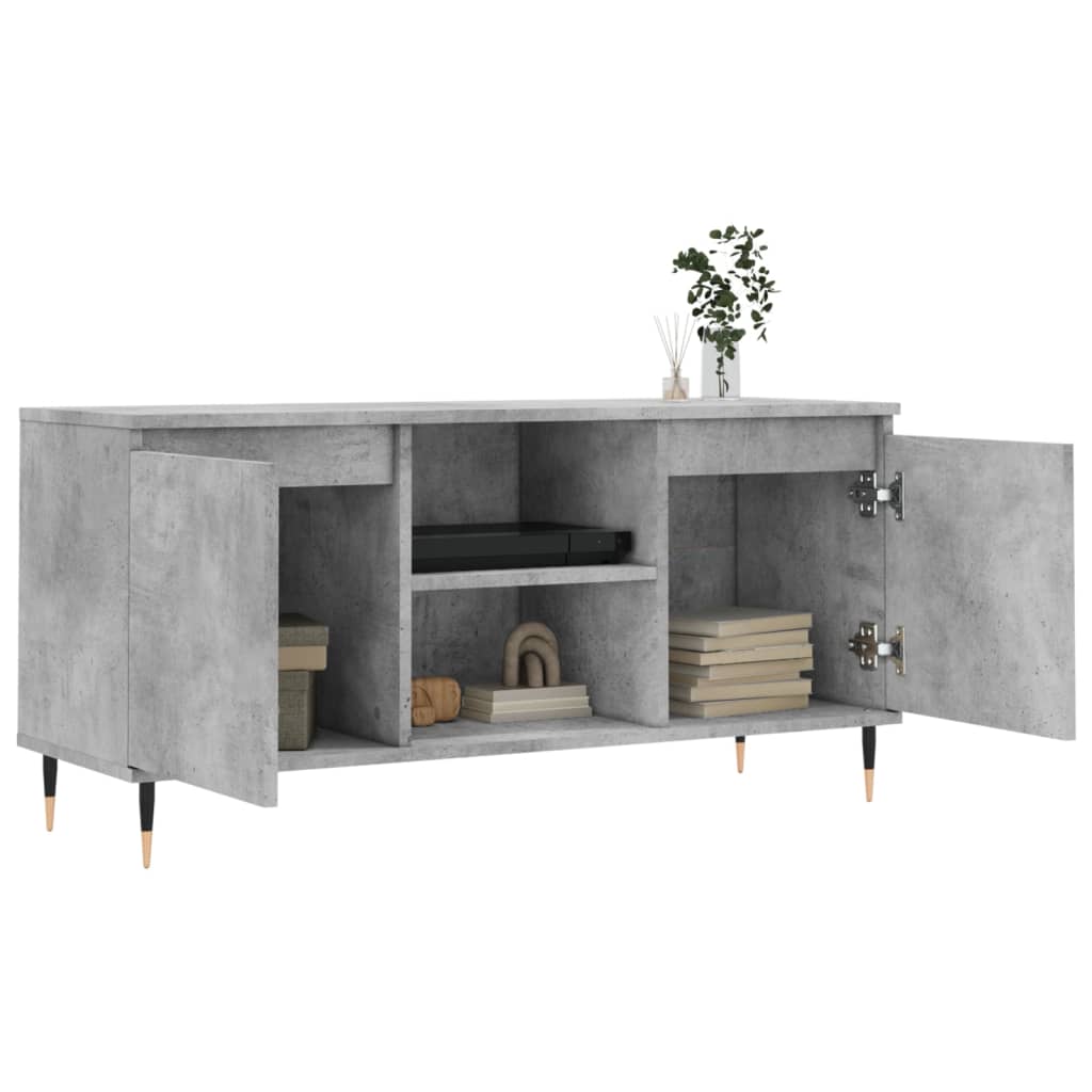 Mobile Porta TV Grigio Cemento 104x35x50cm in Legno Multistrato - homemem39