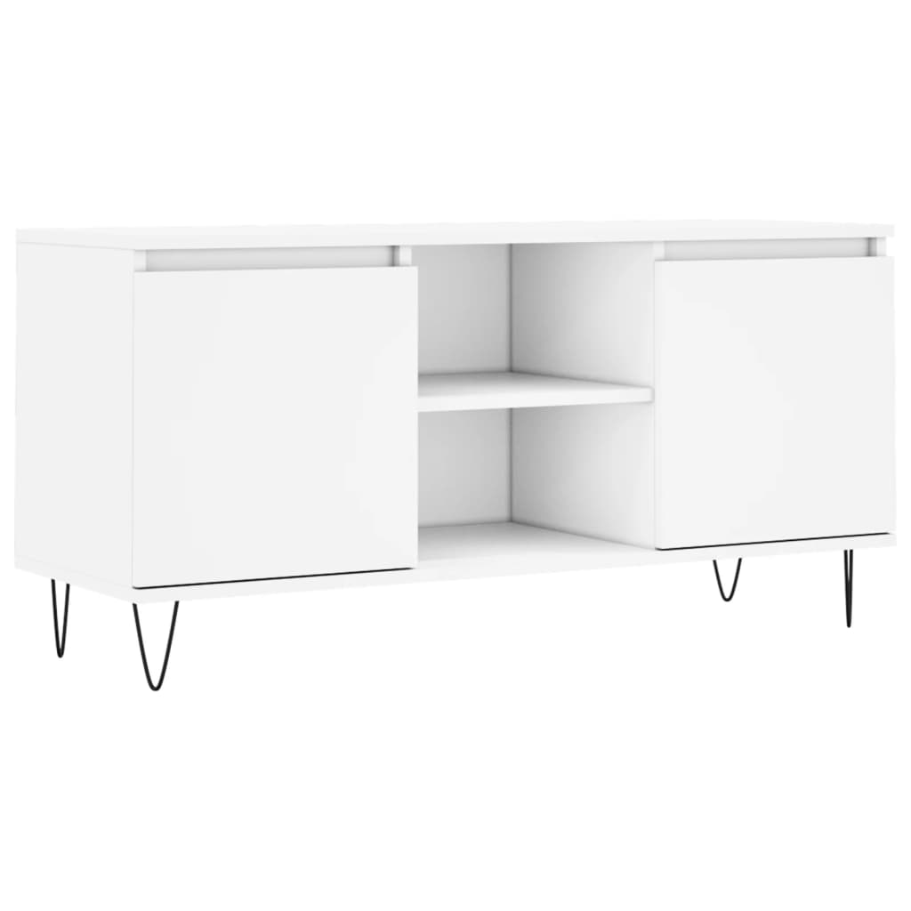 Mobile Porta TV Bianco 104x35x50 cm in Legno Multistrato - homemem39