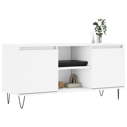 Mobile Porta TV Bianco 104x35x50 cm in Legno Multistrato - homemem39