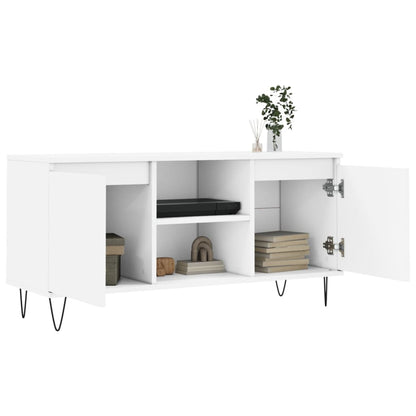 Mobile Porta TV Bianco 104x35x50 cm in Legno Multistrato - homemem39