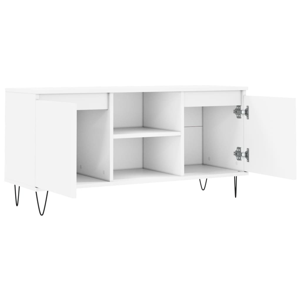 Mobile Porta TV Bianco 104x35x50 cm in Legno Multistrato - homemem39