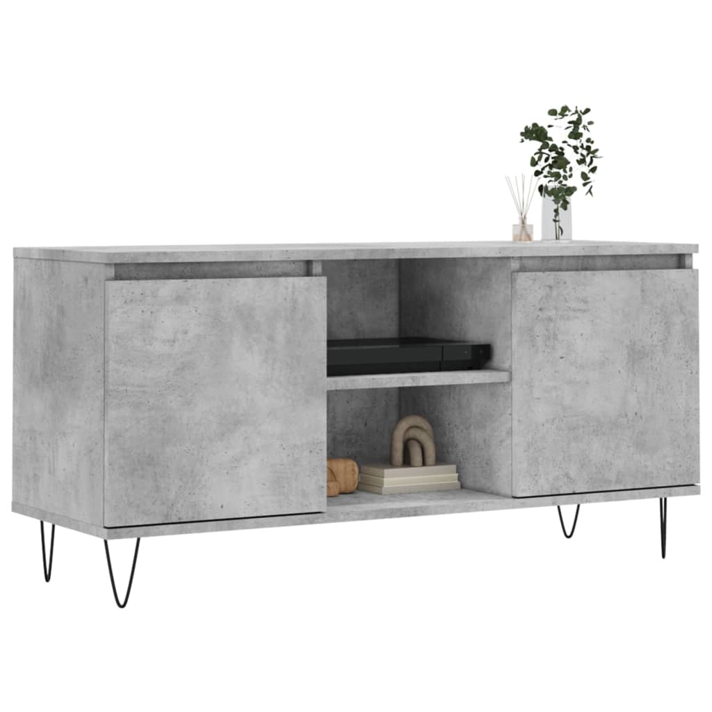 Mobile Porta TV Grigio Cemento 104x35x50cm in Legno Multistrato - homemem39