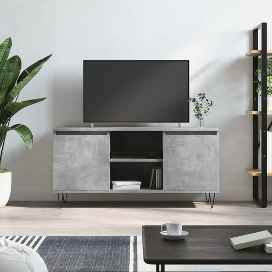 Mobile Porta TV Grigio Cemento 104x35x50cm in Legno Multistrato - homemem39