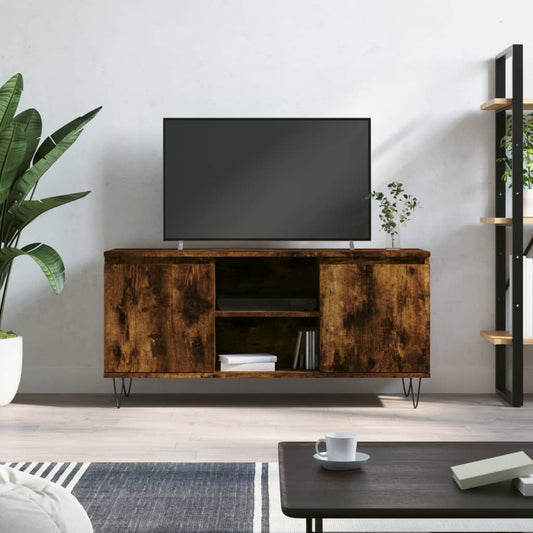 Mobile Porta TV Rovere Fumo 104x35x50 cm in Legno Multistrato - homemem39