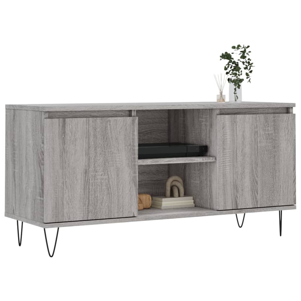 Mobile Porta TV Grigio Sonoma 104x35x50 cm in Legno Multistrato - homemem39