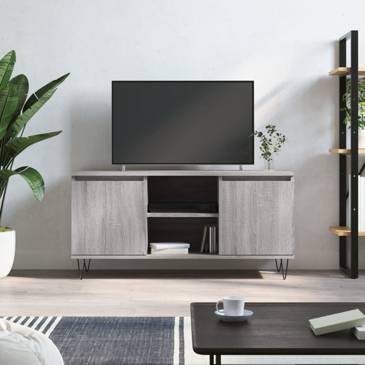 Mobile Porta TV Grigio Sonoma 104x35x50 cm in Legno Multistrato - homemem39