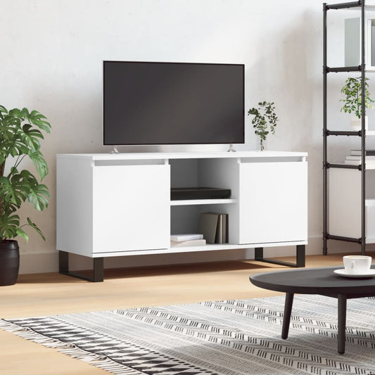 Mobile Porta TV Bianco 104x35x50 cm in Legno Multistrato - homemem39