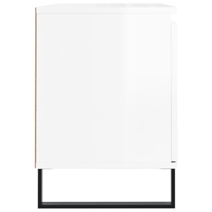 Mobile Porta TV Bianco Lucido 104x35x50 cm in Legno Multistrato - homemem39